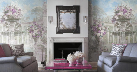 جدارية جدارية على حائط غرفة المعيشة