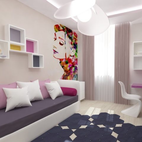 Τοιχογραφία τοίχου ως φωτεινή προφορά