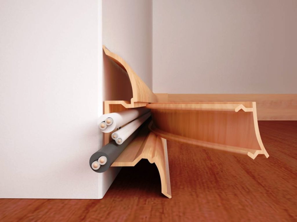 Rodapé em plástico rígido