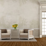 φωτογραφία καθιστικού με γυψομάρμαρο