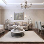 φωτογραφία καθιστικού με γυψομάρμαρο